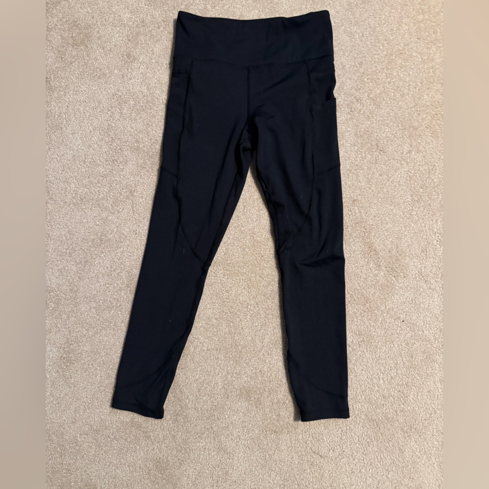 Zyia Active Black Leggings with Side Pockets Size 6-8